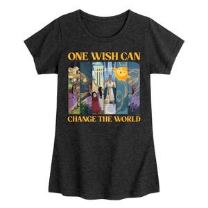 Girls' - Disney - One Wish Can Change The World Fitted Short Sleeve Graphic T-Shirt - 1 of 4