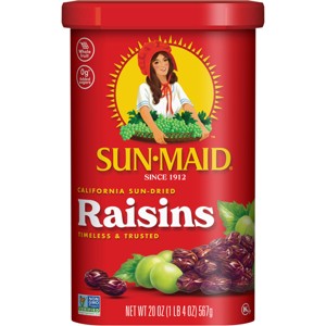 Sun-Maid California Sun-Dried Raisins Canister - 20oz - 1 of 4