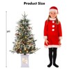 3FT Flocked Small Christmas Tree , Artificial Small Christmas Trees with Light, Multiple Pattern Bases, Outdoor Indoor for Winter Holiday Décor - 3 of 4