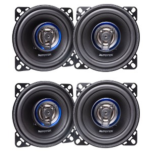 Autotek 4 Pack Street Machine 200W 4 Inch 2 Way Car Audio Coaxial Speakers with Neo Mylar Soft Dome Tweeters for Crystal Clear Sound - 1 of 4