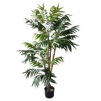5ft Tropical Palm Artificial Tree - Pure Garden: UV Resistant, Indoor/Outdoor Decor, No Maintenance