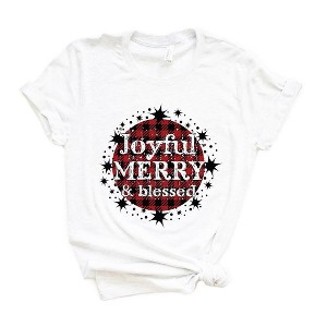 Simply Sage Market Women's Joyful Merry And Blessed Short Sleeve Graphic Tee - 1 of 4