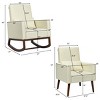 2-in-1 Fabric Upholstered Rocking Chair Nursery Armchair with Pillow Beige - 4 of 4