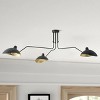 Dewdrop 3-Light Modern Chandelier Black Metal Ceiling Light Fixture with Gold Shade for Dining Room Living Room - 3 of 4