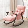 KTMBDW Casual Rocking Chair, Teddy Upholstered Rocker with Side Pocket, Modern Lounge Accent Chairs for Nursery, Living Room, Bedroom - 2 of 4