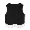 Nlife Womens Western Sparkly Fringe Sleeveless Crop Tops Cowgirl Going Out Cropped Tank Tops with Glitter Tassel - 3 of 4