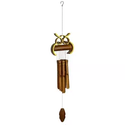 Woodstock Chimes Asli Arts® Collection, Hoot Owl Bamboo Chime, 33'' Bamboo Wind Chime OWLB