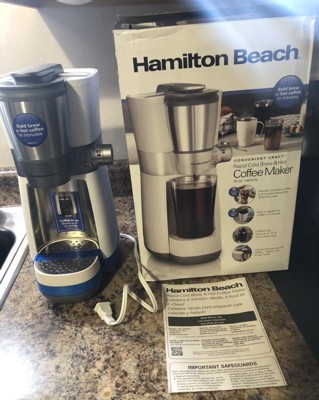  Hamilton Beach Convenient Craft Rapid Cold and Hot Brew Coffee  Maker, 16 oz. Single Serve Grounds Brewer, White (42500): Home & Kitchen