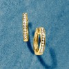 Ross-Simons 0.25 ct. t.w. Diamond Hoop Earrings With Beaded Edge in 18kt Gold Over Sterling - 3 of 4