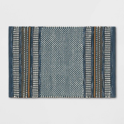 Photo 1 of 2x3 Striped Scatter Rug Blue - Threshold