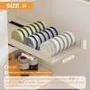 Pull Out Bowl Rack, Metal Slide Out Bowl Drying Rack, Fixed with Adhesive Nano Film - 3 of 4