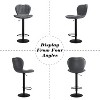DobleePy Set of 4 High Back Adjustable Swivel Bar Stools, Modern Cushioned Chairs for Counter Height, Easy Assembly - 3 of 4