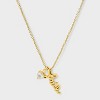 14K Gold Dipped Cubic Zirconia "Faith" Charm Necklace - Gold - 2 of 4