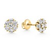Pompeii3 3/4Ct Diamond Cluster 7-Stone Pave Studs Screwback Earrings 14k Gold Lab Created - 2 of 3