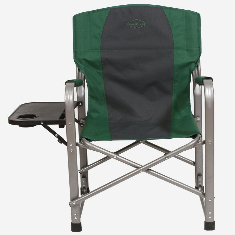 Kamp-Rite KAMP CC103 Director's Chair Outdoor Furniture Camping Folding Sports Chair with Side Table and Cup Holder, Green/Gray (2 Pack), 3 of 7