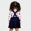 Toddler Girls' 2pc Disney Minnie Mouse Christmas Long Sleeve T-Shirt and Skirt Set - Navy Blue/Red/White - 2 of 3