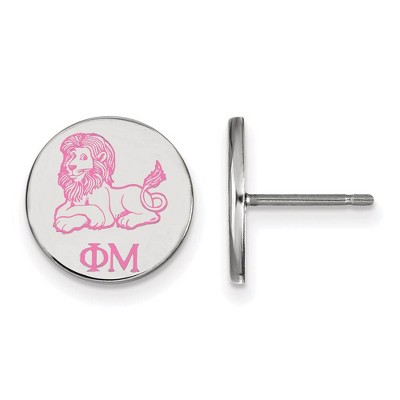 Black Bow Jewelry Sterling Silver Phi Mu Greek Life Stud Earrings