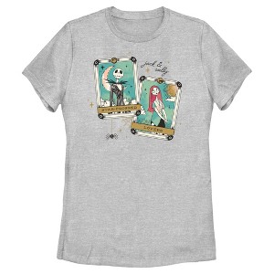 Women's The Nightmare Before Christmas Jack and Sally Tarot Cards T-Shirt - 1 of 4