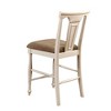 Simple Relax Set of 2 Counter Height Chairs with Turned Legs in Off-White and Tan - 3 of 4
