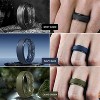 Men's Ergonomic Silicone Wedding Rings - 8.5mm Wide 2mm Thick with Half Sizes (1/4/5/6/7-Pack) - 3 of 4