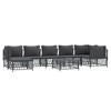 vidaXL Modern 8 Piece Patio Lounge Set with Comfortable Cushions, Modular Design, Durable Woven Fabric, Powder-Coated Steel Frame, Anthracite - 3 of 4