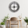 Sorbus 24" Distressed Industrial Gray Oversized Round Metal Wall Clock - Beautifully decorate any wall space in the household - image 2 of 4