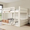 KWPZQEB Bunk Bed, Wooden Bunk Bed w/ Ladder & Safety Guardrails, Pegboard & Bookshelf, Floor Bunk Bed, No Box Spring Needed - 3 of 4