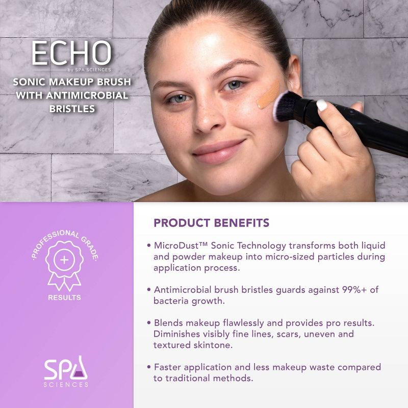 Spa Sciences ECHO Sonic Makeup Brush with Antimicrobial Bristles, 5 of 10