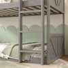 NicBex Twin Over Twin Floor Loft and Bunk Bed with Panelled Headboard and Footboard,Rubber Wood Bed Frame with Guardrail,Ladder for Kids - 4 of 4