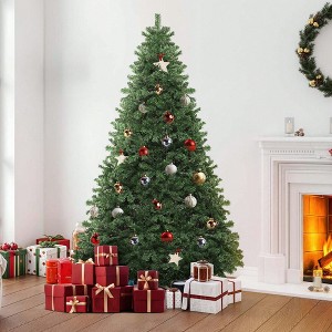 6ft/7.5ft/9ft Green Spruce Artificial Christmas Tree Artificial Pine Tree Metal Hinges, And Foldable Base with 880/2028 Branch Tips - 1 of 4