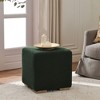 KINWELL 18.5" Wide Modern Square Boucle Upholstered Ottoman Entryway Footstool - 3 of 4
