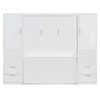 YOOCOZZ Queen Size Murphy Bed with Under-Bed Storage Shelf, Top Shelf, Side Wardrobes, Drawers - 2 of 4