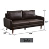 Modern Sofa Leather Couch with Wooden Legs for Living Room Office - 3 of 4