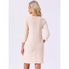 INSPIRE CHIC Women's Sleepwear Cotton Stripe 3/4 Sleeve Round Neck Midi Contrast Color Soft Sleepdress Nightgown - 4 of 4