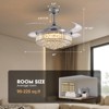 Ludomide Modern Crystal Ceiling Fan Light Fandelier LED Dimmable Retractable Fan Chandelier with Remote for Bedroom Living Room - 3 of 4