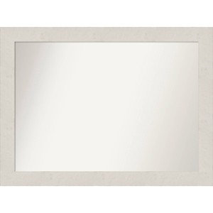 44" x 33" Non-Beveled Rustic Plank White Bathroom Wall Mirror - Amanti Art: Includes Mounting Hardware, Wall Mount - 1 of 4