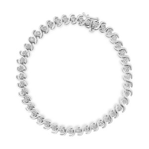 Haus of Brilliance Silver 1.0 Cttw Round Miracle-Set Diamond Tennis Bracelet - 1 of 4