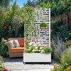 TOAOTBNBO Metal Raised Garden Bed with Geometric Pattern, Outdoor Planter Box with Wheels, Modern Privacy Screen for Climbing Plants - 2 of 4