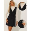 Allegra K Women's Vintage Faux Suede V Neck Sleeveless A-Line Wrap Overall Dress - 2 of 4