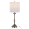 LumiSource (Set of 2) Sawyer 25" Contemporary Table Lamps Brushed Nickel with White Linen Shade and Built-in USB Port from Grandview Gallery - 3 of 4