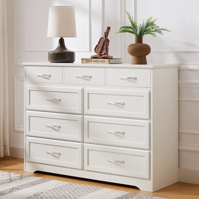 NicBex Bedroom Dresser,9 Drawer Long Dresser with Handles,Wood Chest of Drawers for Bedroom,Living Room,Entry and Hallway