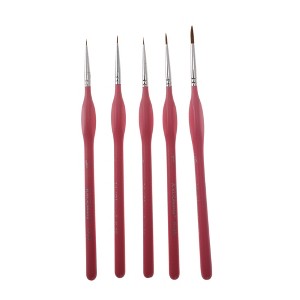 Unique Bargains Liner Brush for Watercolor Wooden Handle with Wolf Hair Bristles 5 Pcs - 1 of 3