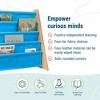 WildKin Vegan Leather Kids' Original Sling Bookshelf Natural Wood with Blue: 4 Shelves, MDF Frame, Ages 3-10, 24" Height - 3 of 4
