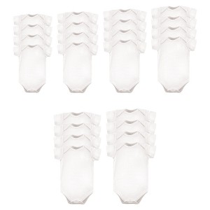 Luvable Friends Cotton Bodysuits 24pk, White, 0-24 Months - 1 of 1