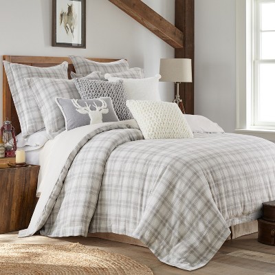 Macallister Plaid Duvet Set - King Duvet And Two King Pillow Shams Grey ...