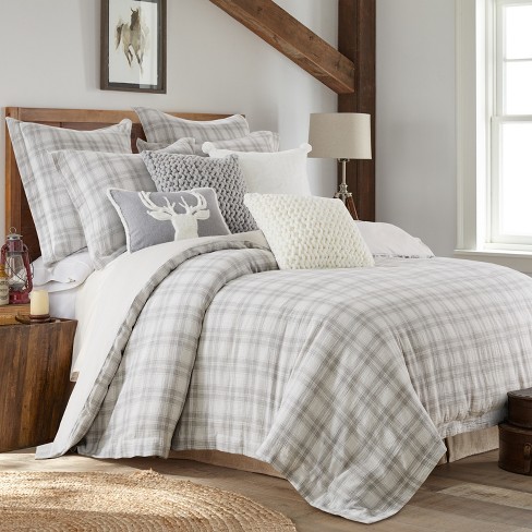 Macallister Plaid Duvet Set King Duvet And Two King Pillow Shams Grey White Levtex Home Target