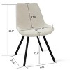 Kourtney Modern Upholstered Dining Chair Set of 4,Armless Side Chair with Black Legs for Dining Room,Kitchen,Farmhause-Maison Boucle - 3 of 4
