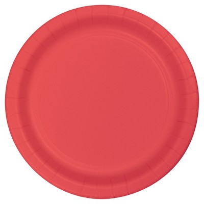 Coral 9" Paper Plates - 24ct