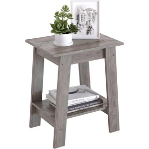 Wood Side Table with Storage Shelf, Small End Tables for Small Spaces, Square Nightstand and Accent Table for Living Room & Bedroom - 1 of 4