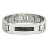 Black Bow Jewelry Men's 18mm Stainless Steel & Black Diamond I.D. Bracelet, 8.25 Inch - 3 of 4